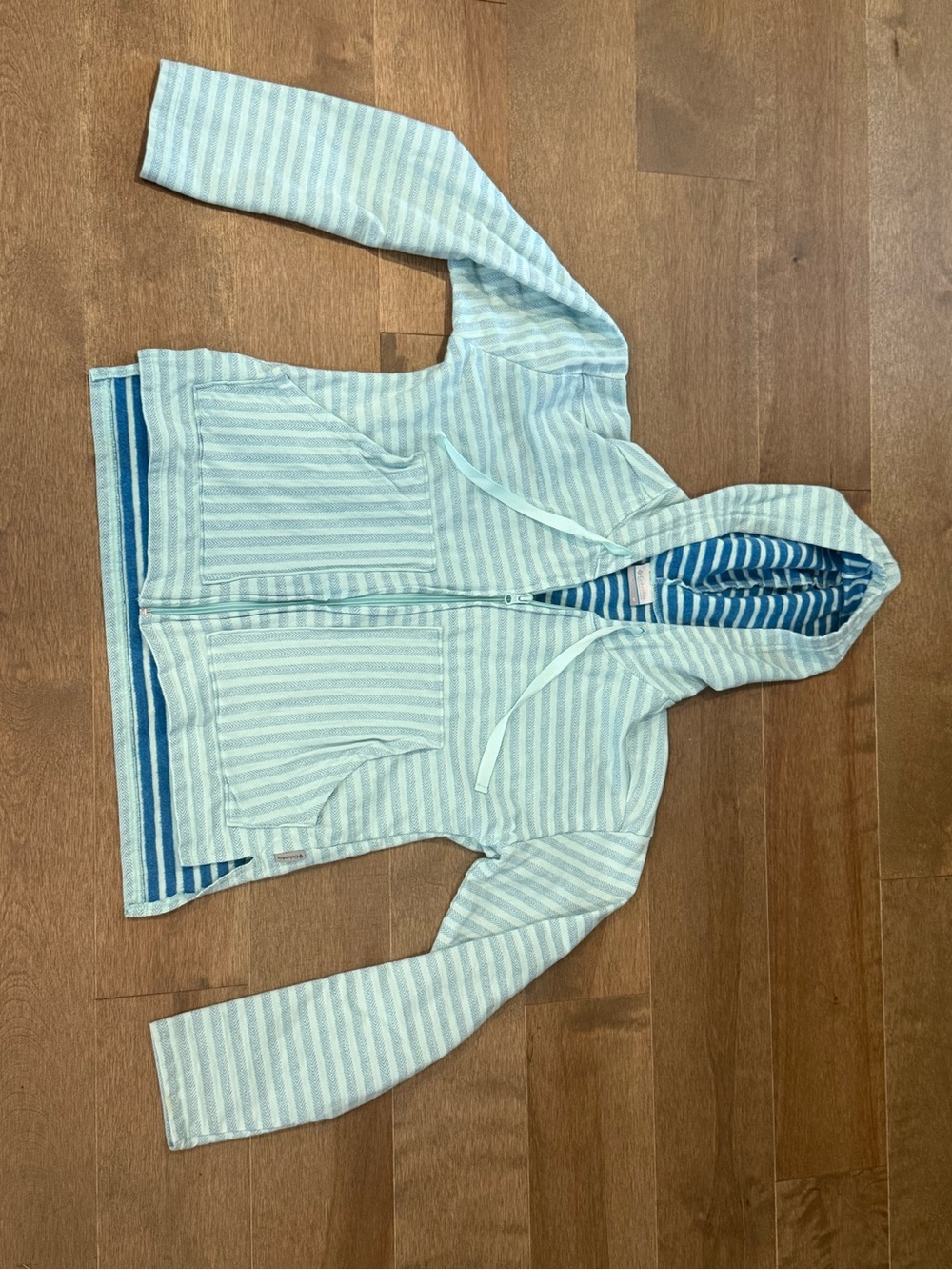 Columbia Sportswear Striped Full Zip Hoodie Women’s M Coastal Blue Beachy
